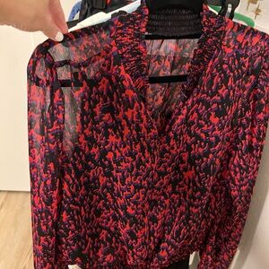 Stylish Red and Blue Women's Top